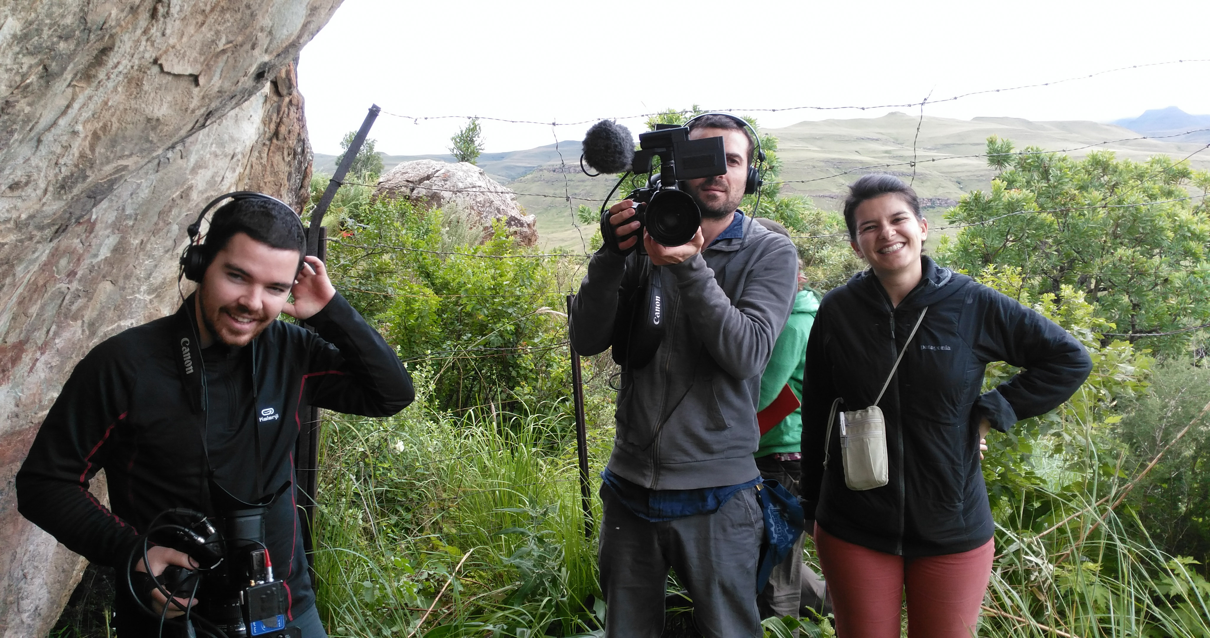 The filmers photographed! A crew from TSVP documentaries, France. They came to South Africa make a documentary about hunter-gatherer rock art. We spent a few days in the Drakensberg, KwaZulu-Natal